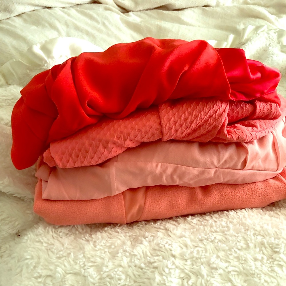 Bundle of coral/ red shade dresses